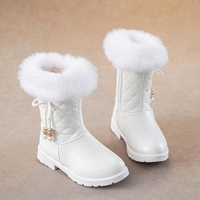 Toddler Girls' Color Block Mid-Calf Artificial Leather Boots - TPR Rubber Sole, Side Zipper, Warm, Non-Slip, Flat Heel (1 cm or Less), Fabric Lining, for Party, School
