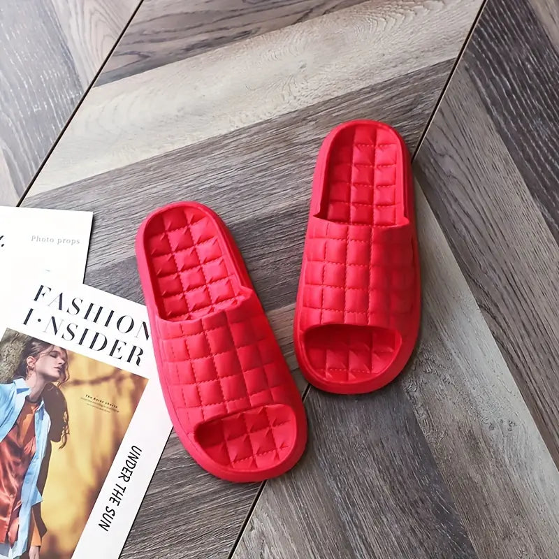 Family Simple Style Couple Non-Slip Soft Sole Slippers Couple Bathroom Slippers Girl Footwear