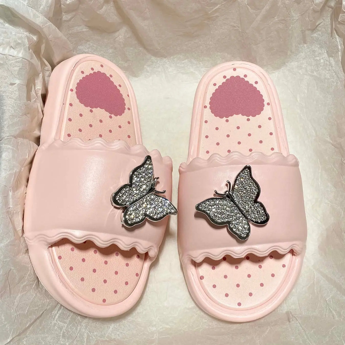 Summer New Student Sweet Girl Style Sandals, Eva Soft Sole, Casual Home & Outdoor, Fashionable Beach Shoes, Comfortable Lightweight Flip Flops, Butterfly Pattern Slippers, Cute Soft Slippers, Trendy Casual Slippers