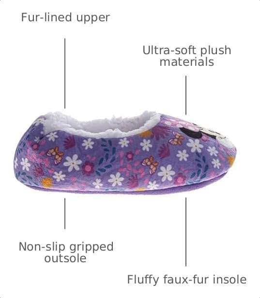 Slipper Socks for Girls Plush SlipOn Slippers Stitch Minnie Disney Princess