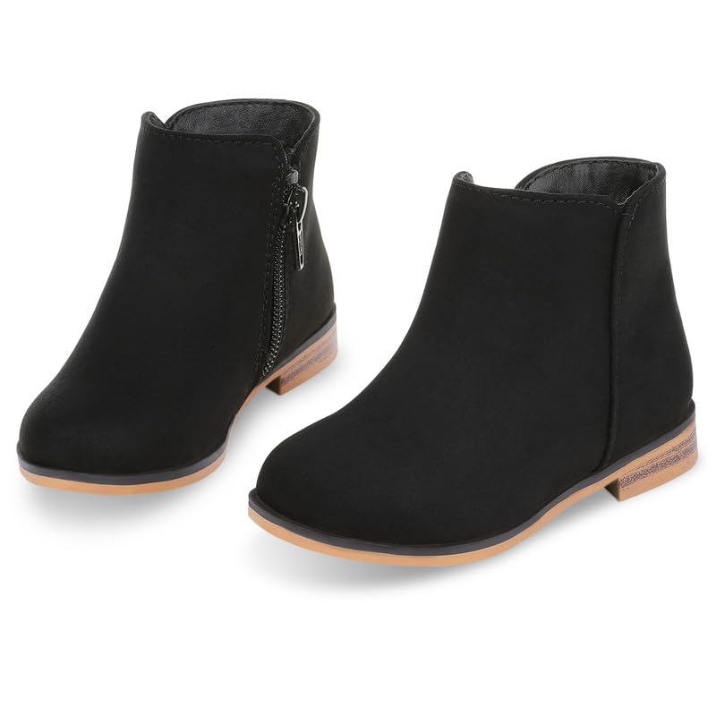 Girls Boots Kids Ankle Boots Side Zipper Booties Fashion Short Suede Low Heels
