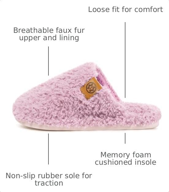 Dokela Fuzzy Kids Slippers Girls Boys Cozy House Slippers