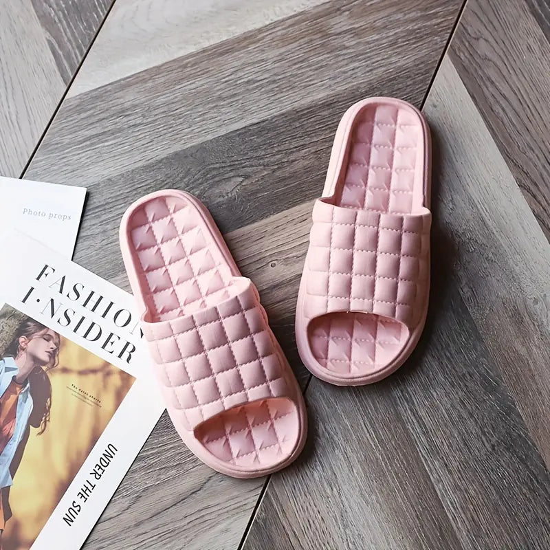 Family Simple Style Couple Non-Slip Soft Sole Slippers Couple Bathroom Slippers Girl Footwear