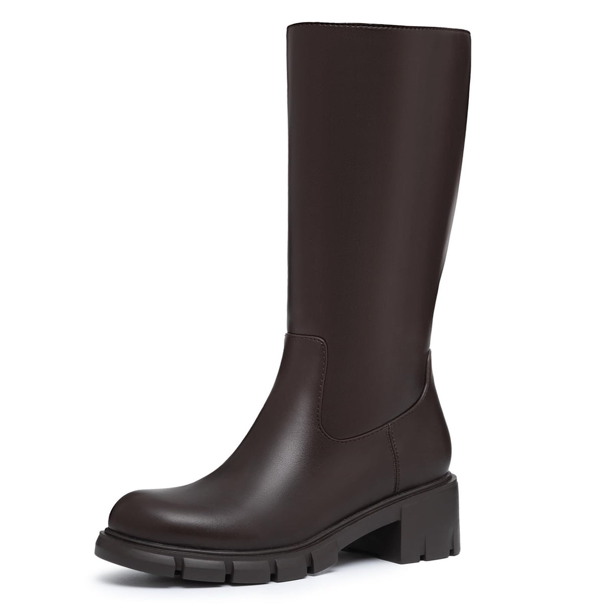 Athlefit Girls Knee High Boots Kids Chunky Heel Boots