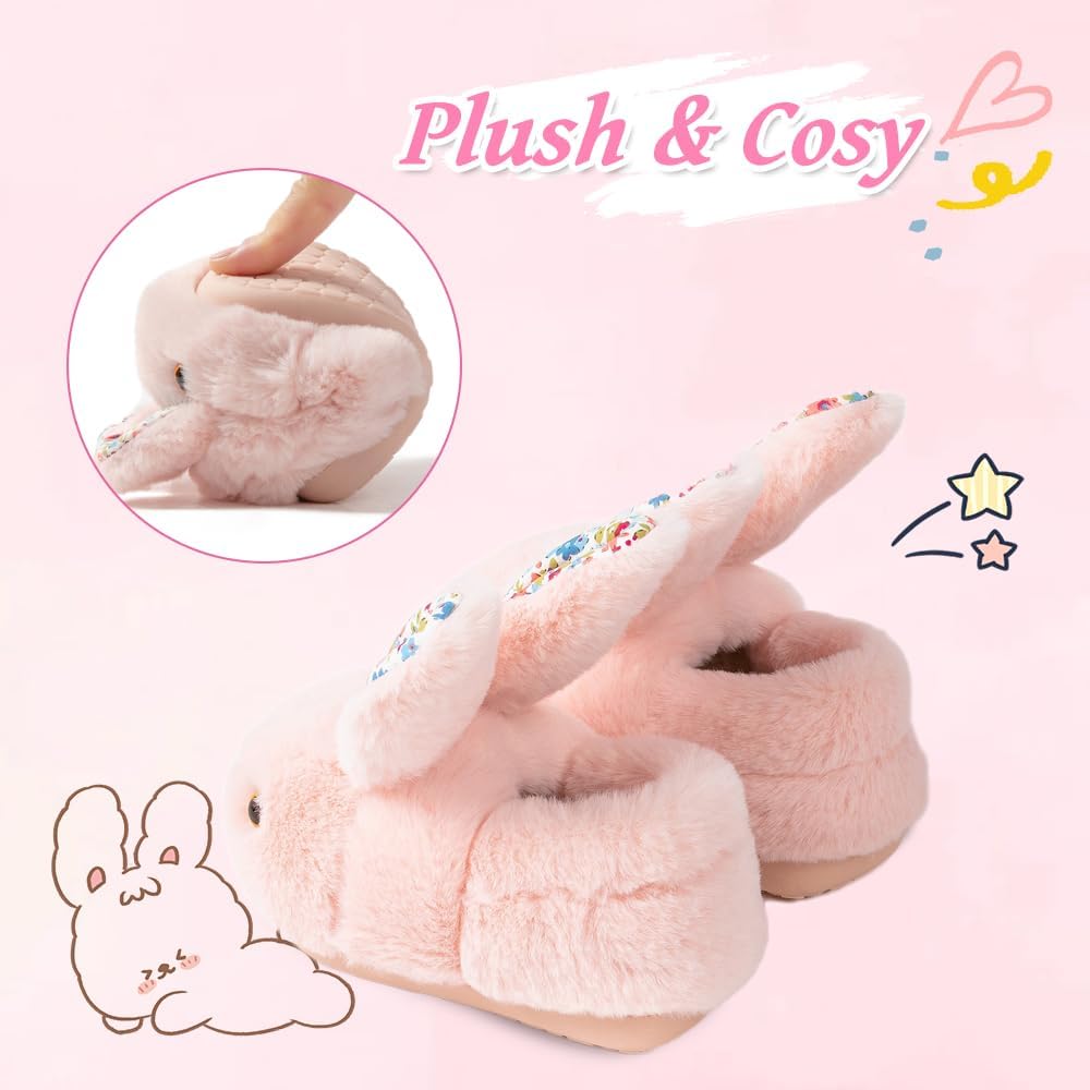 Toddler Bunny Slippers for Girls Boys Plush House Shoes Little Kid/Big Kid
