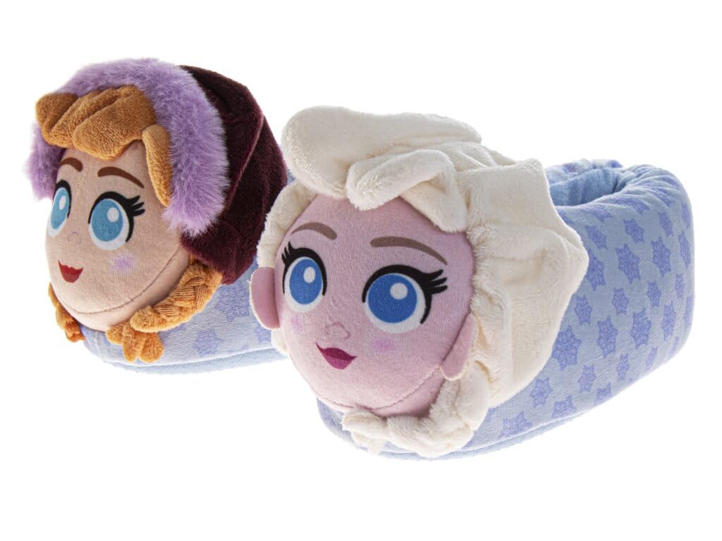 Disney Frozen Elsa Anna Girls Slippers Fluffy Warm Indoor House Slipper