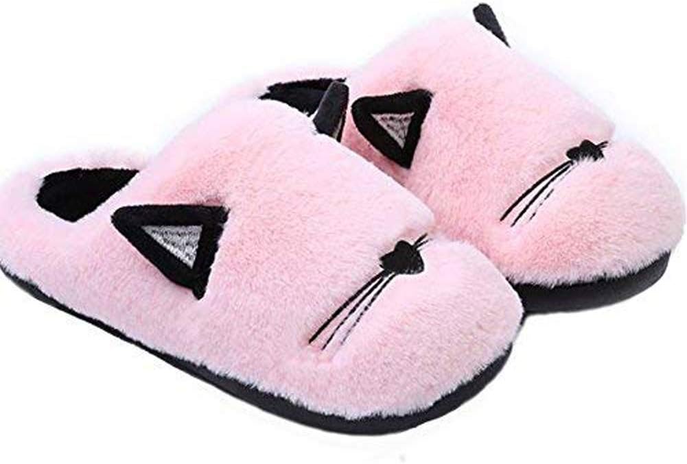 Kids Family Cute Cat Household Anti-Slip Indoor Home Slippers for Girls and Boys