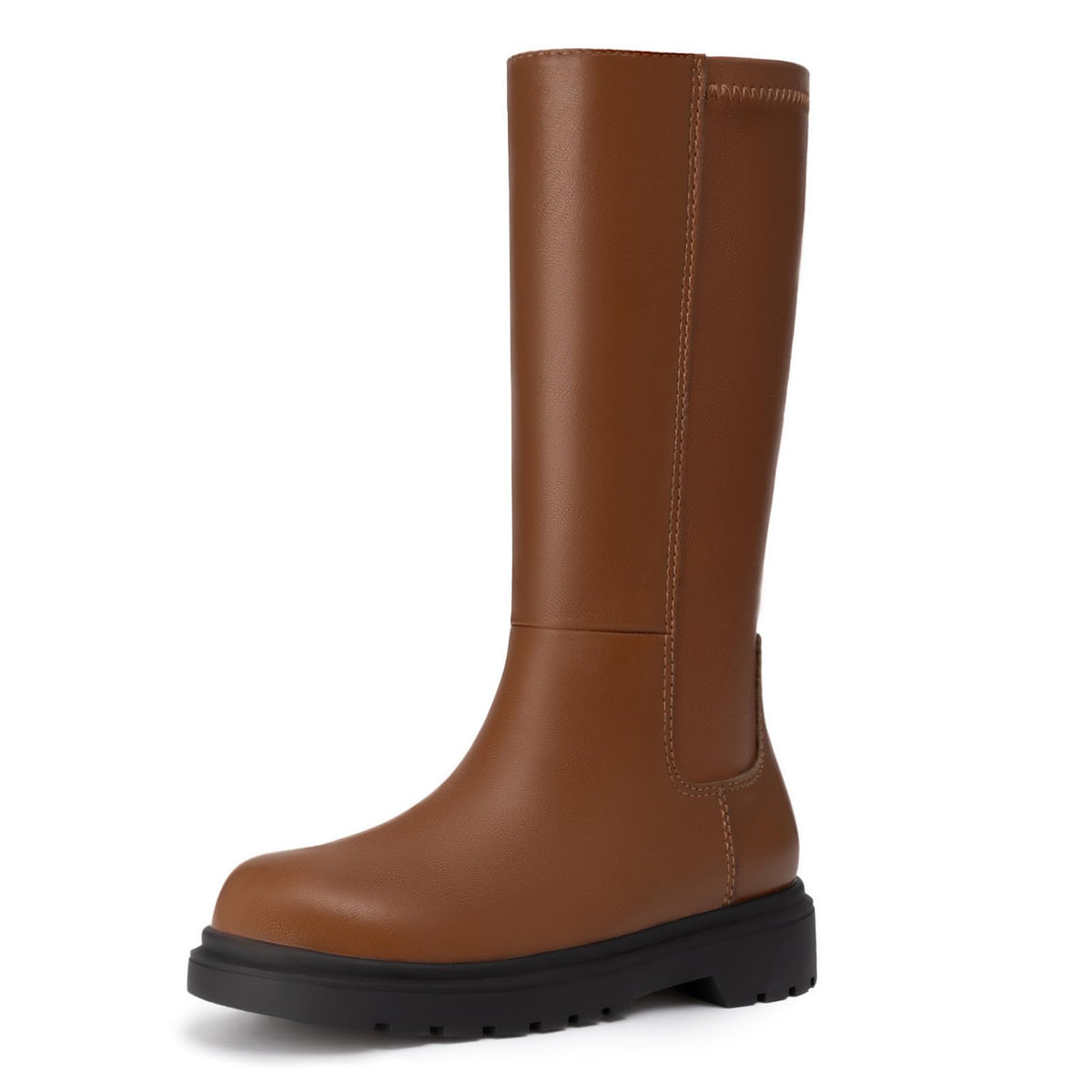 Athlefit Girls Knee High Riding Boots for Kids with Zipper