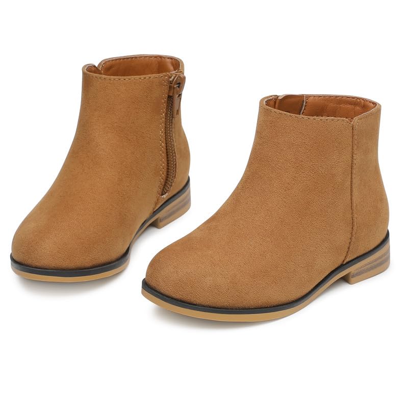 Girls Boots Kids Ankle Boots Side Zipper Booties Fashion Short Suede Low Heels