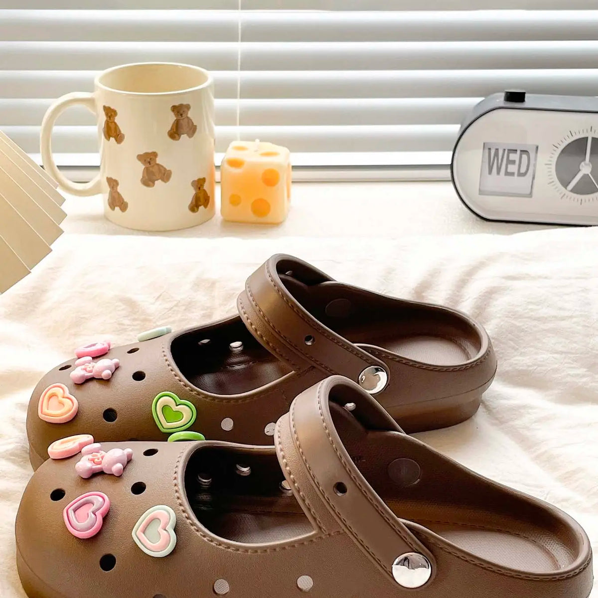 Cute Cartoon Mary Jane Shoes, Floral Decoration Garden Sandals, Soft Eva Sole, Indoor Outdoor Summer Slippers, Girl's Fashion Footwear