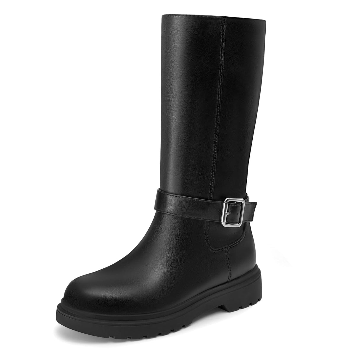 Athlefit Girls Knee High Riding Boots for Kids with Zipper