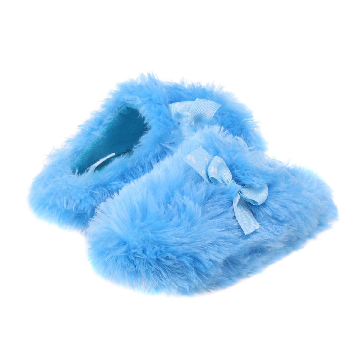 Onmygogo Girls Fuzzy Winter Indoor Slippers with Floral Bowknot, Warm Cozy Plush House Slippers for Little Big Kids Girls