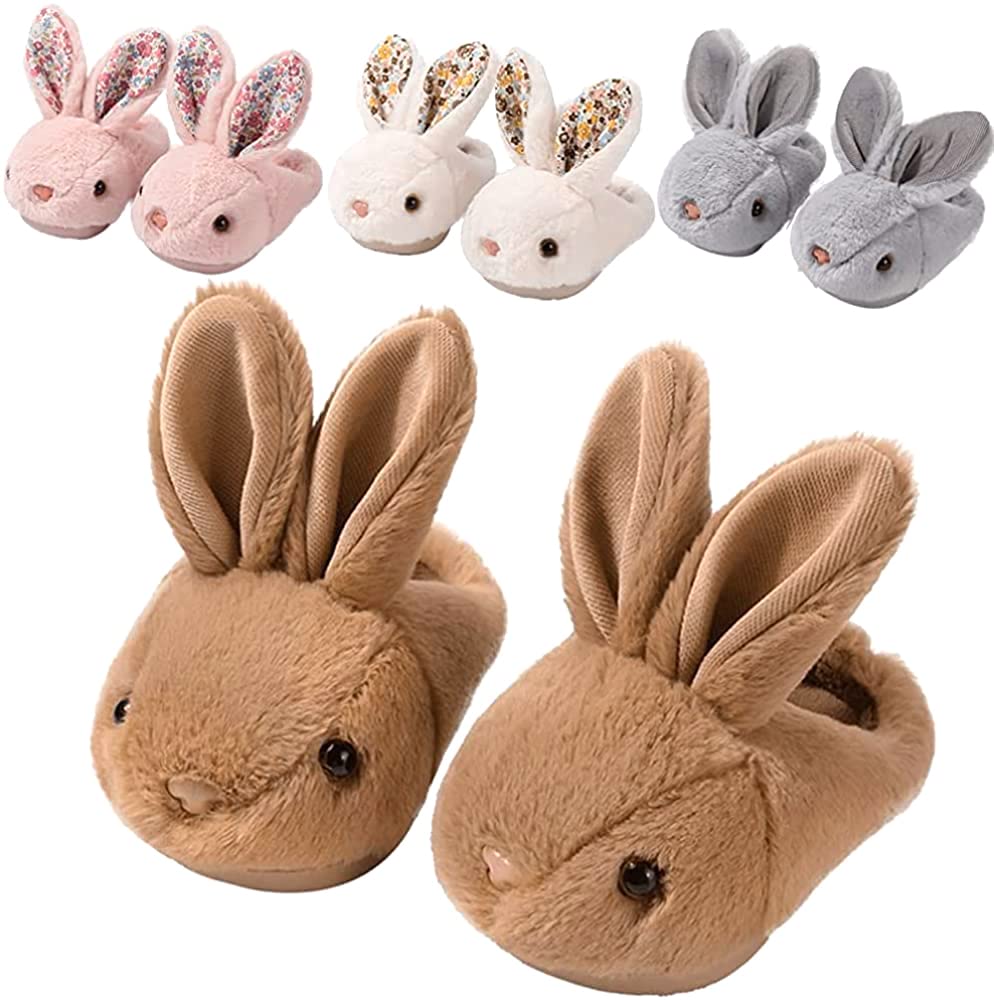 Toddler Bunny Slippers for Girls Boys Plush House Shoes Little Kid/Big Kid