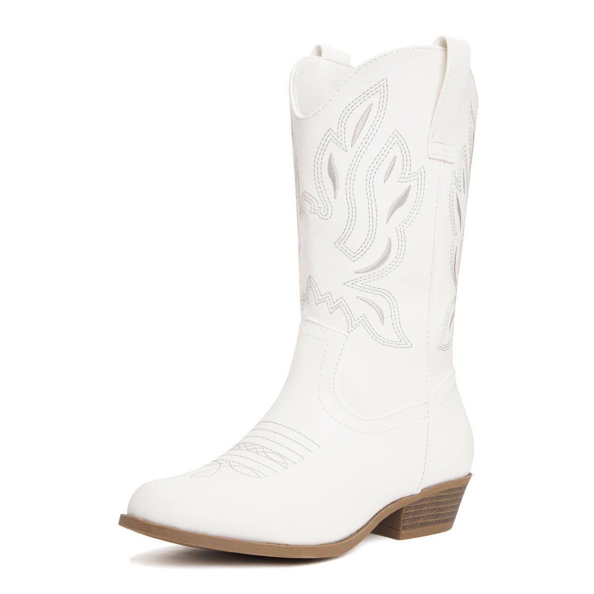 vodvob Girls Kids Western Boots Round Toe Embroidered Cowgirl Cowboy Boots