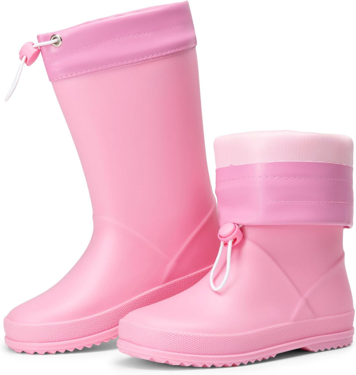 DREAM PAIRS Kids Waterproof Drawstring Rain Boots