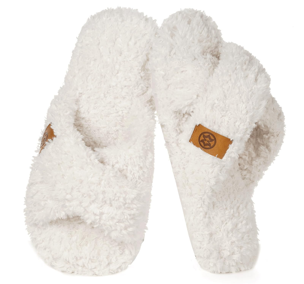 Dokela Fuzzy Open Toe Slippers for Kids Girls Boys House Slipper