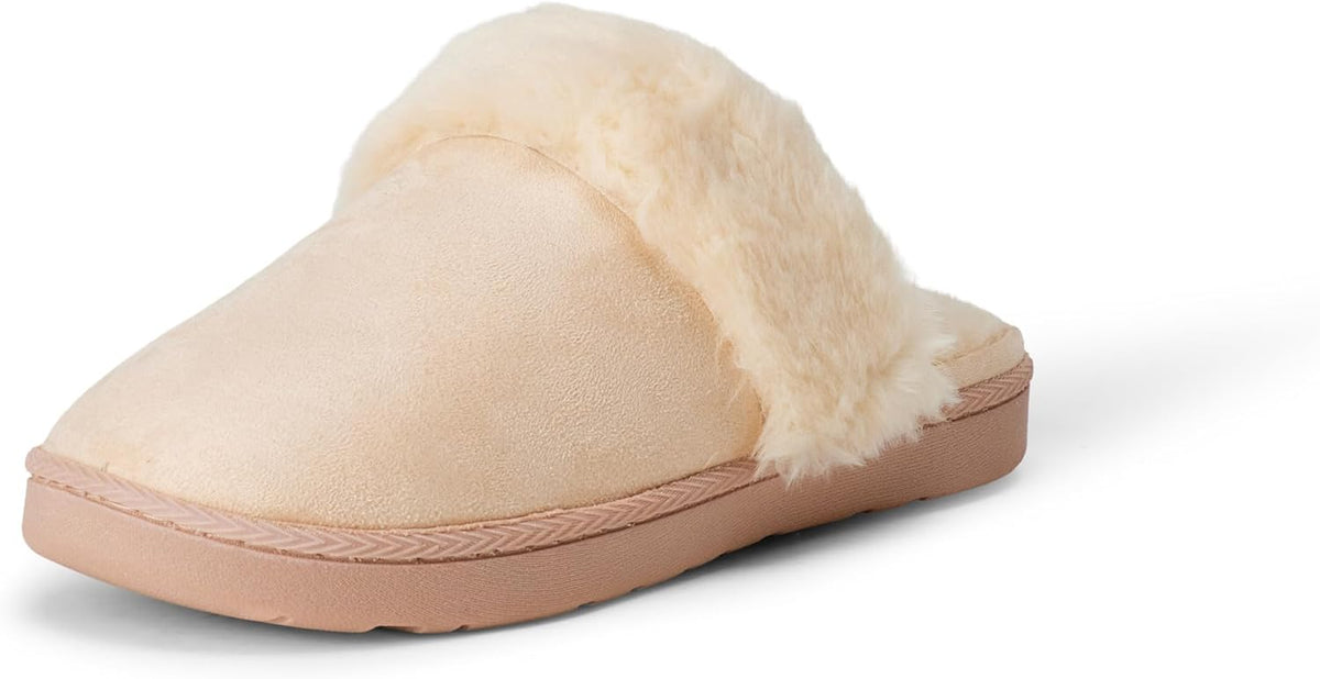 Amazon Essentials Girls' Cozy Faux Fur Trim Slippers