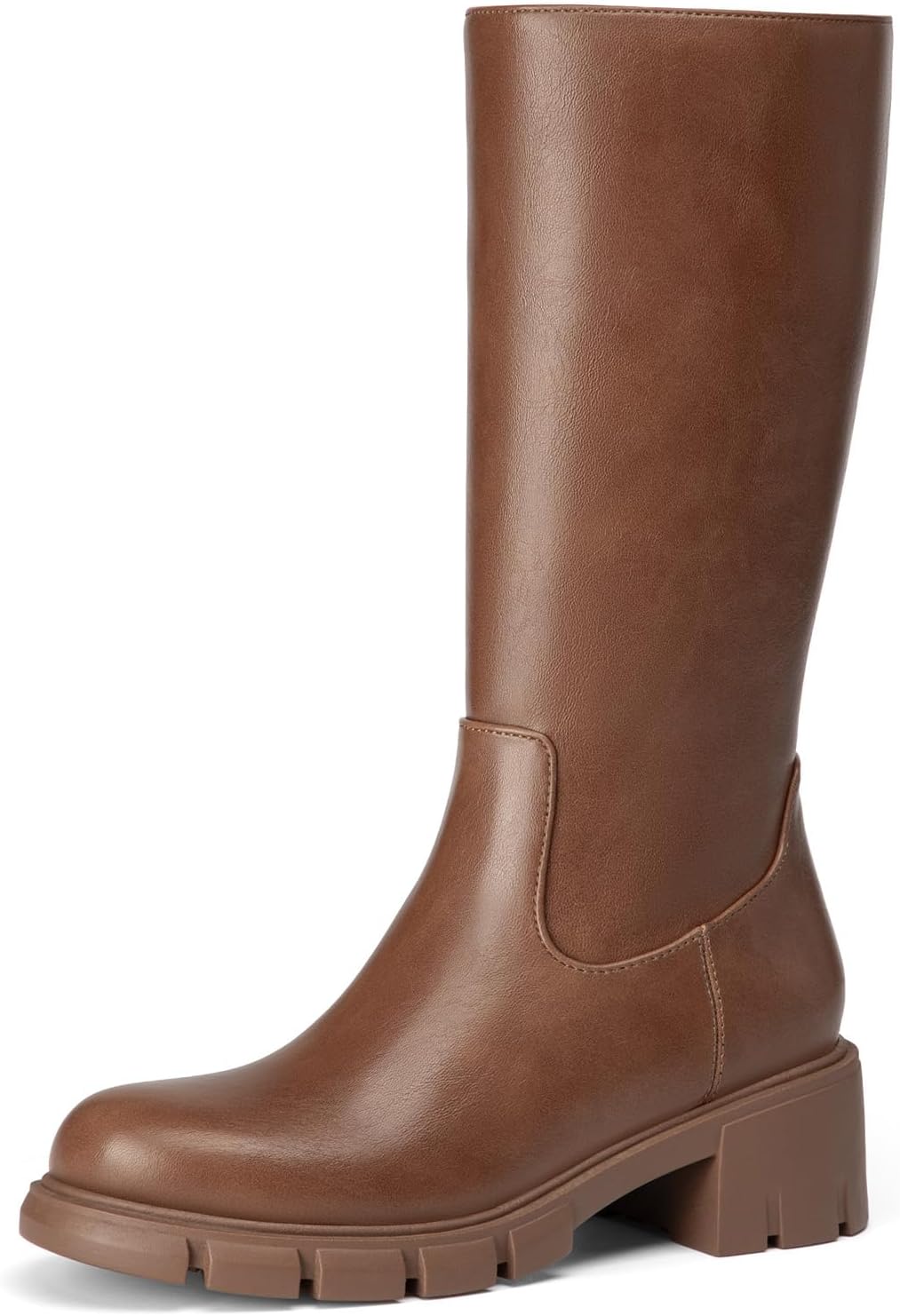 Athlefit Girls Knee High Boots Kids Chunky Heel Boots
