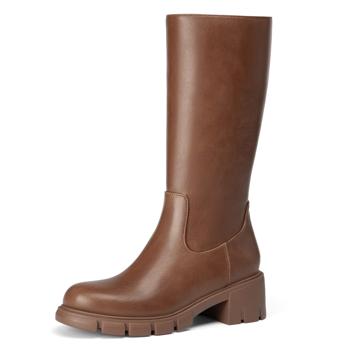 Athlefit Girls Knee High Boots Kids Chunky Heel Boots