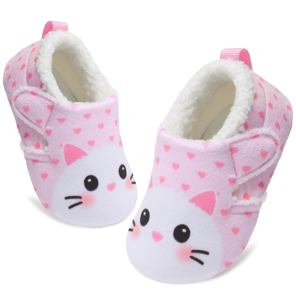 JOINFREE Toddler Slippers Boys Girls Adjustable House Shoes Barefoot Sock Shoes with Rubber Sole Baby Comfort Warm Indoor Outdoor Walking Shoe