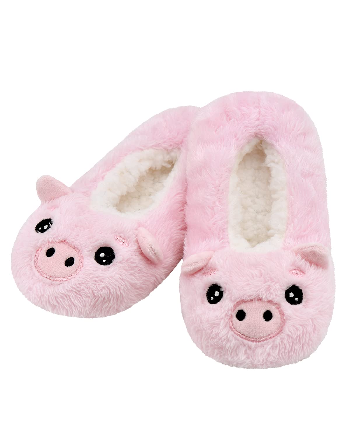 DICUIRD Kids Animal Fleece Slipper Socks Warm Fuzzy Indoor Bedroom Shoes