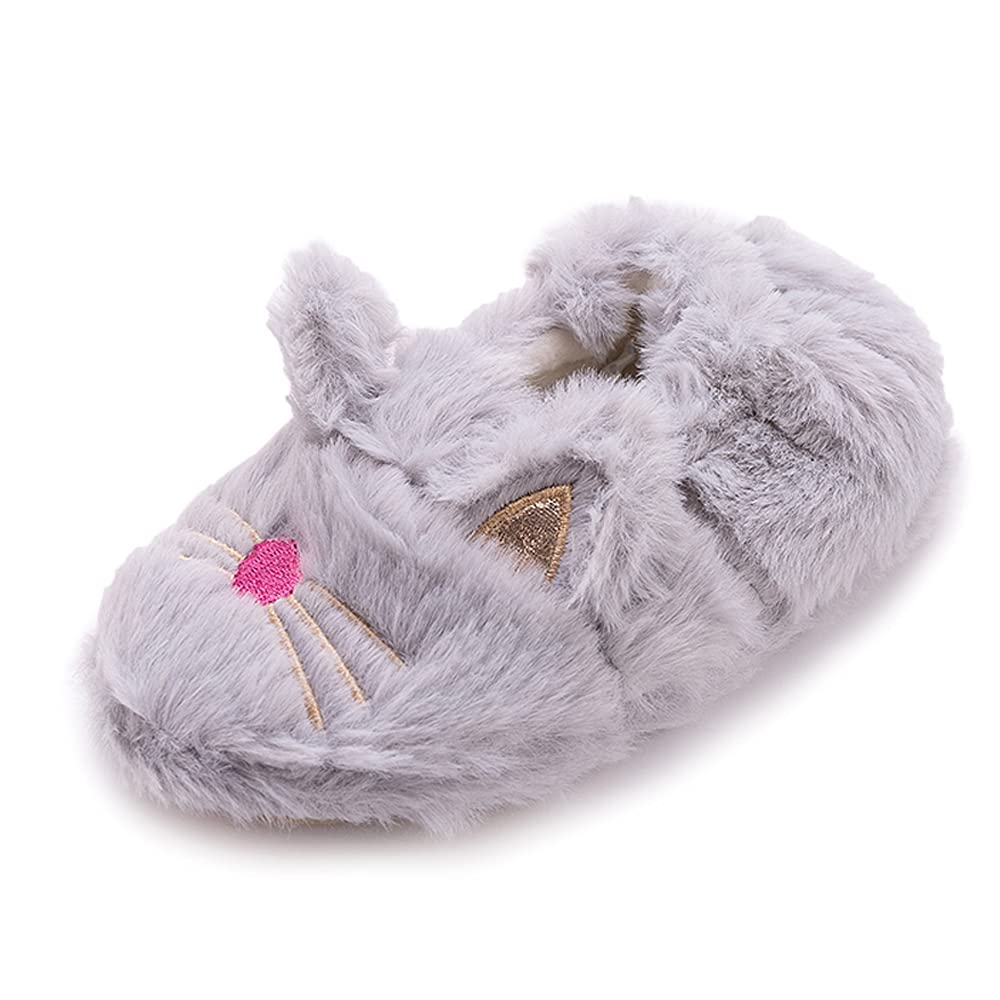 Toddler Boys Slippers Cartoon Cute Animals Plush Warm Home Shoes