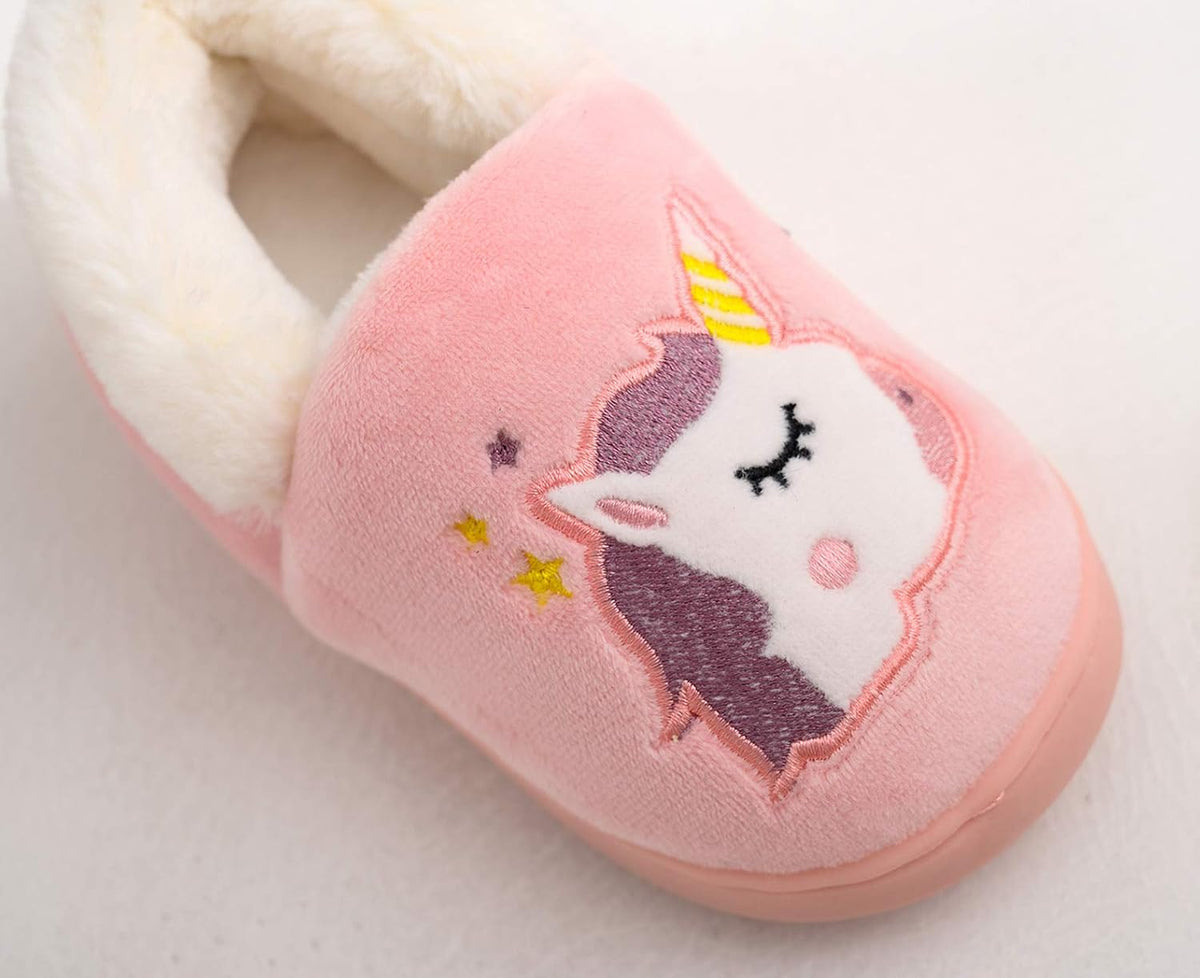 Ainikas Toddler Boys Girls Slippers Fluffy Little Kids House Slippers Warm Fur Cute Animal Home Slipper