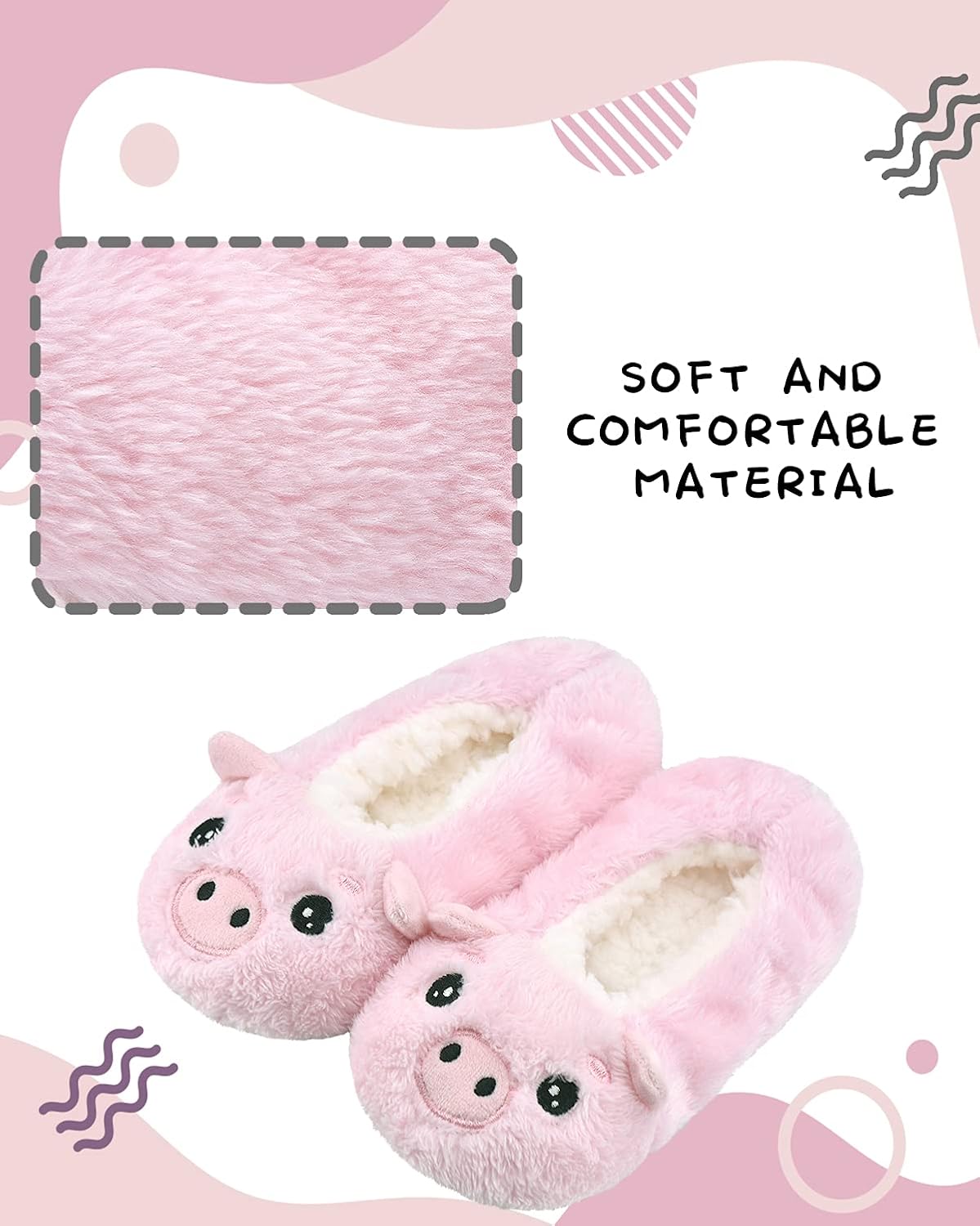 DICUIRD Kids Animal Fleece Slipper Socks Warm Fuzzy Indoor Bedroom Shoes