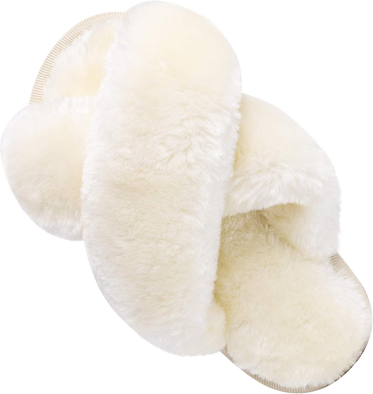 Girls Fluffy Slippers Kids Open Toe House Shoes Soft Plush Slides Sandals