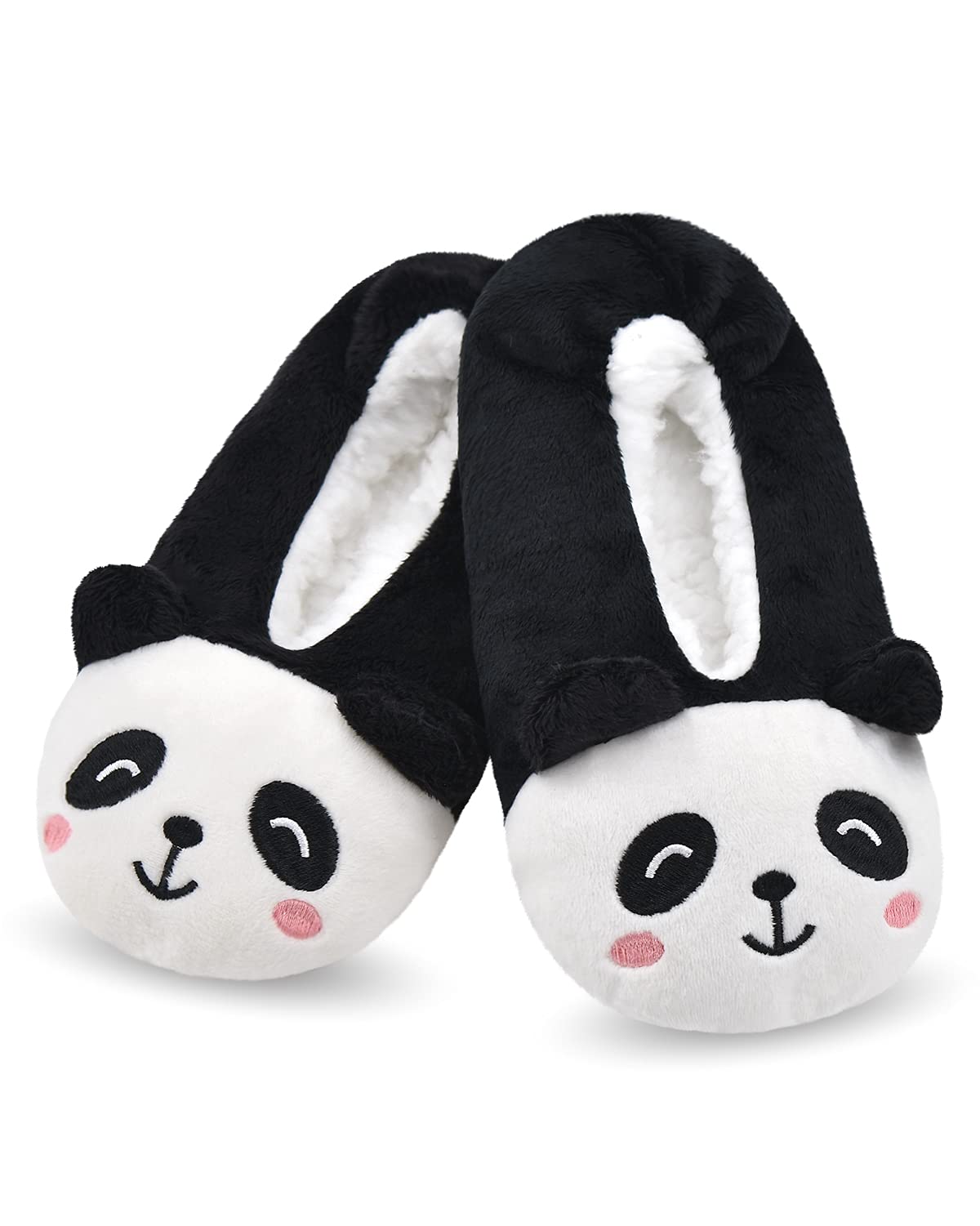 DICUIRD Kids Animal Fleece Slipper Socks Warm Fuzzy Indoor Bedroom Shoes
