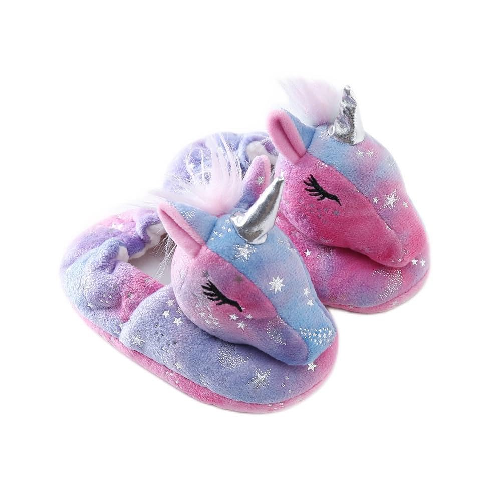 Toddler Boys Slippers Cartoon Cute Animals Plush Warm Home Shoes
