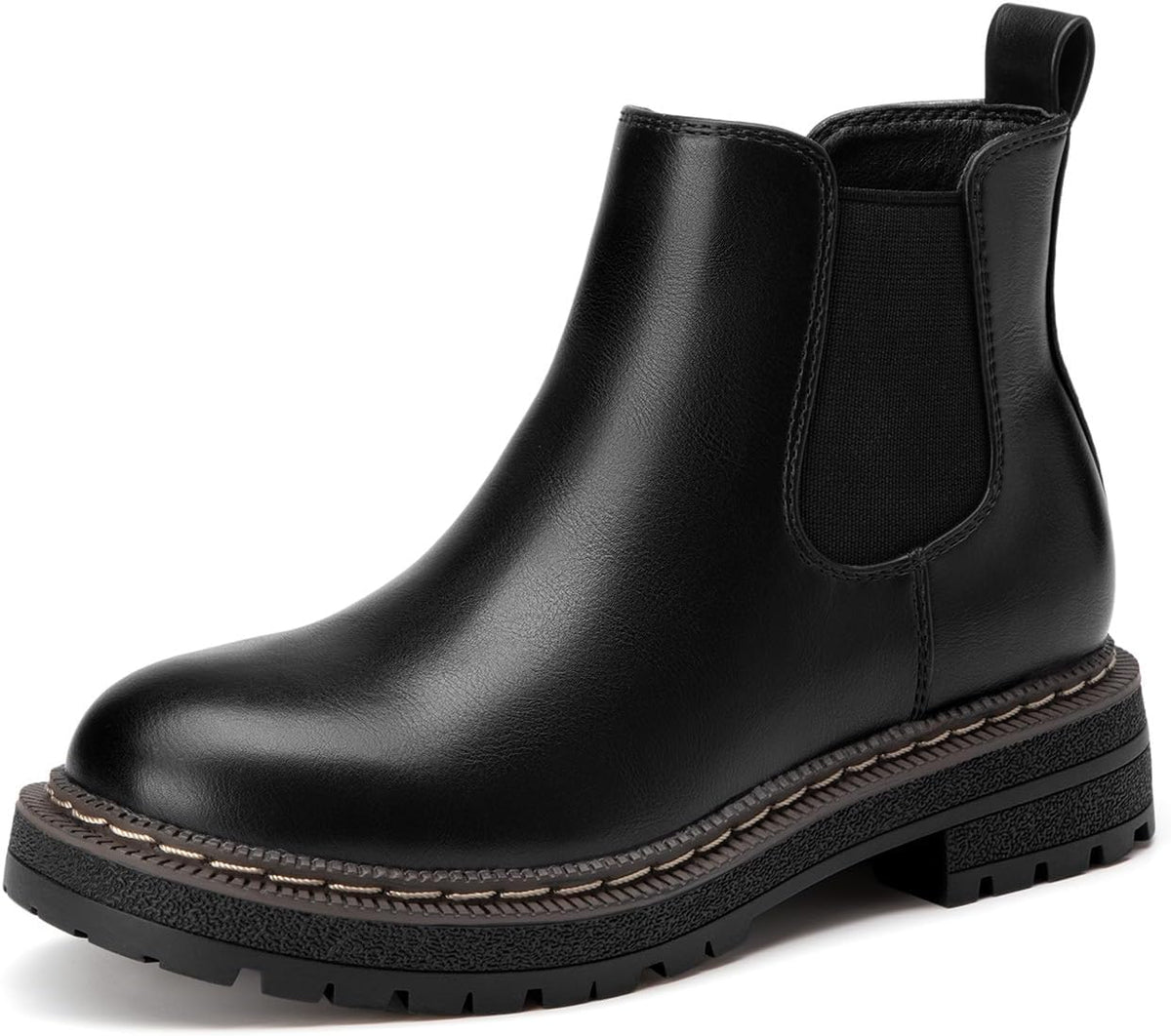 Rihero Girls Ankle Boots Kids Slip On Lug Sole Chelsea Booties with Zipper