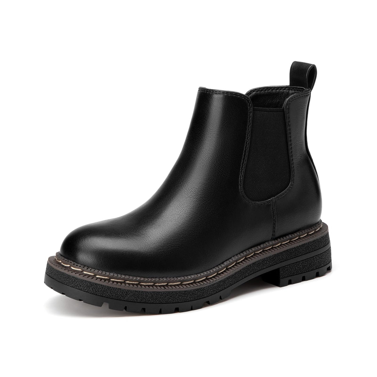 Rihero Girls Ankle Boots Kids Slip On Lug Sole Chelsea Booties with Zipper