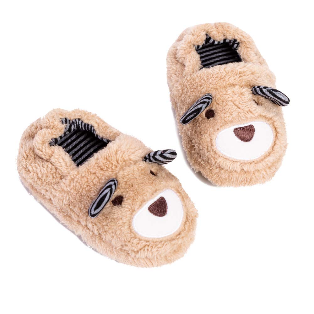 Toddler Boys Slippers Cartoon Cute Animals Plush Warm Home Shoes
