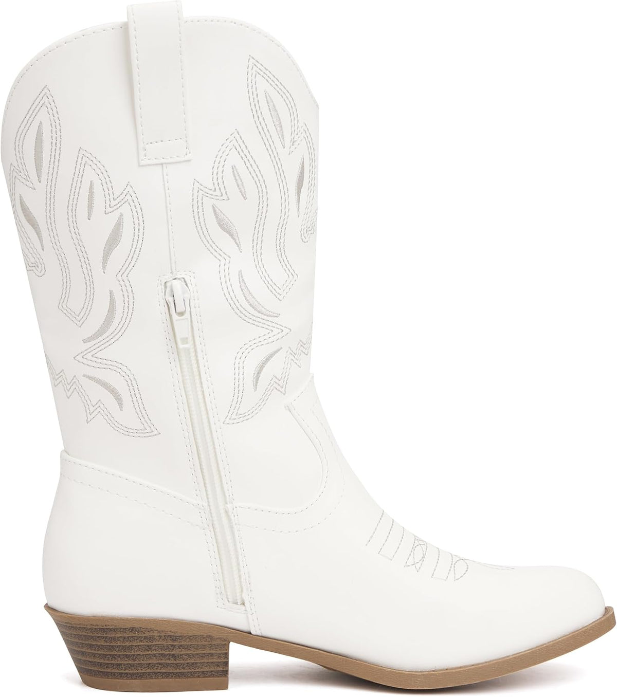vodvob Girls Kids Western Boots Round Toe Embroidered Cowgirl Cowboy Boots