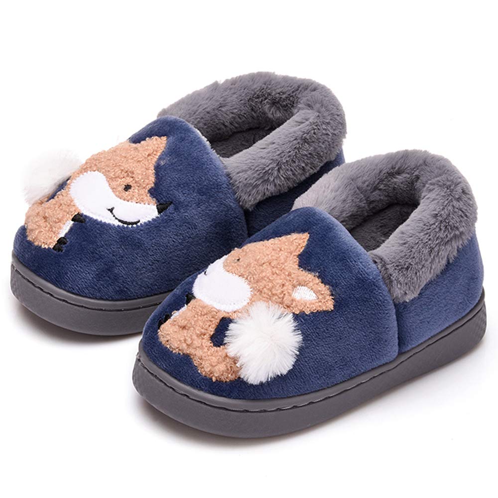 Ainikas Toddler Boys Girls Slippers Fluffy Little Kids House Slippers Warm Fur Cute Animal Home Slipper