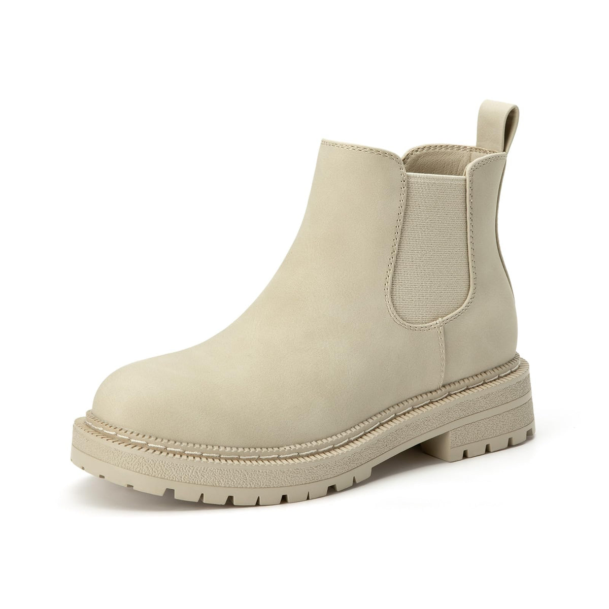 Rihero Girls Ankle Boots Kids Slip On Lug Sole Chelsea Booties with Zipper