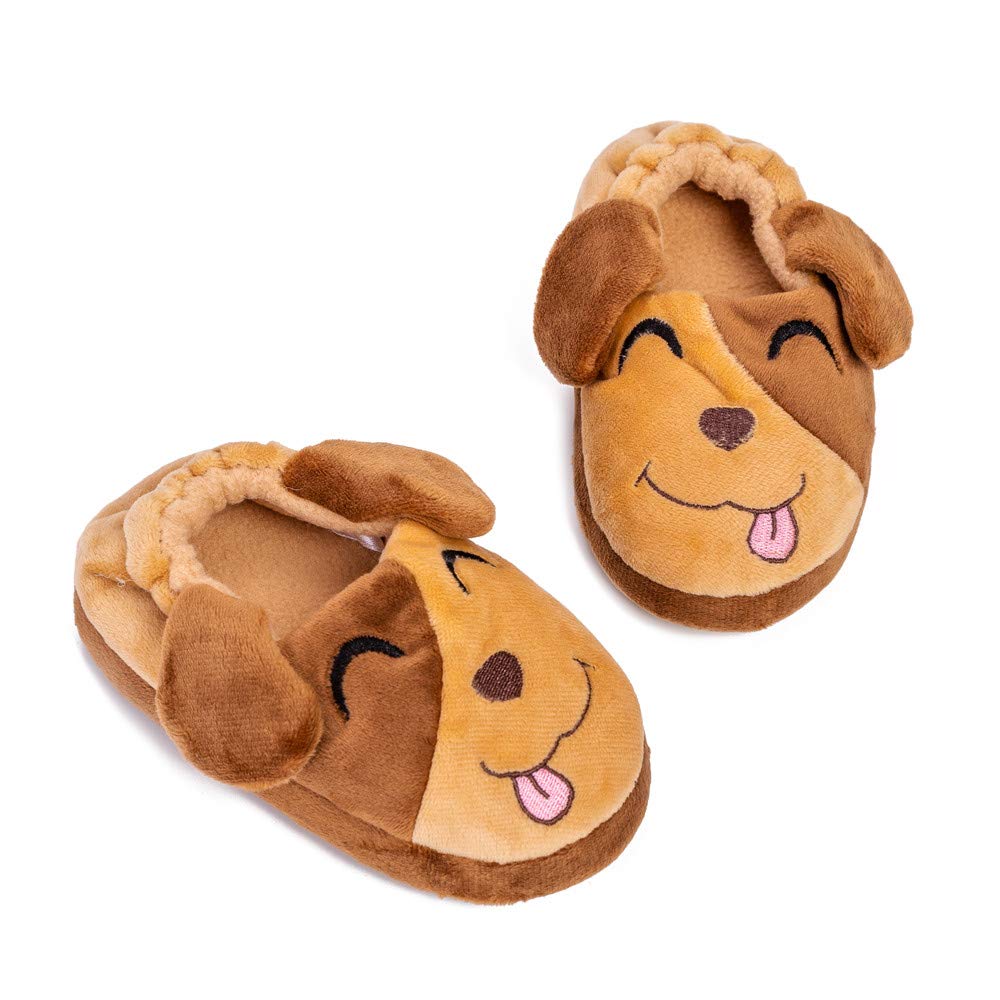 Toddler Boys Slippers Cartoon Cute Animals Plush Warm Home Shoes