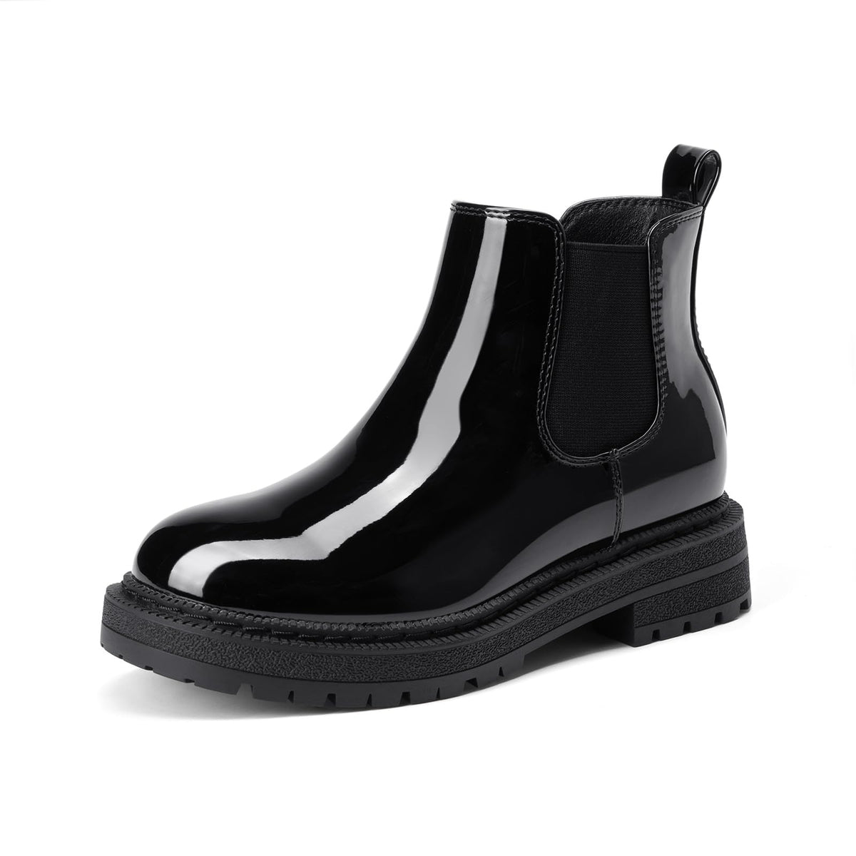 Rihero Girls Ankle Boots Kids Slip On Lug Sole Chelsea Booties with Zipper