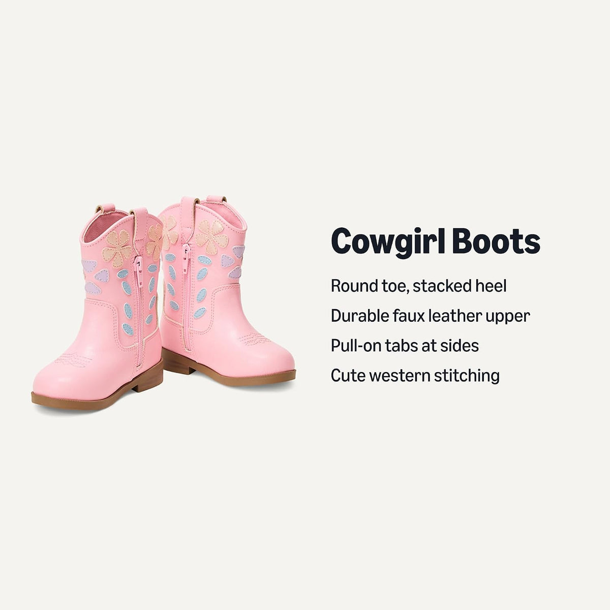 Amazon Essentials x Sofia Grainge Girls and Toddlers' Cowboy Cowgirl Western Boots