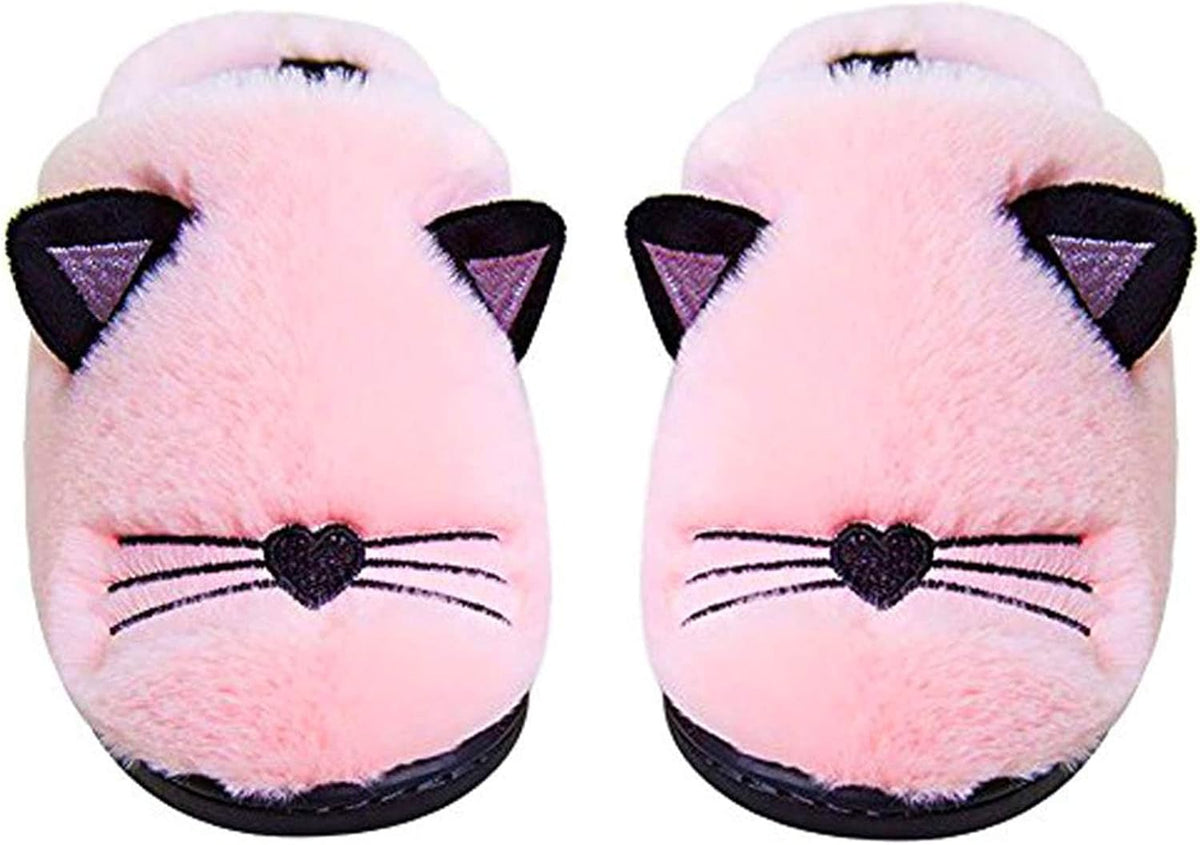 Kids Family Cute Cat Household Anti-Slip Indoor Home Slippers for Girls and Boys