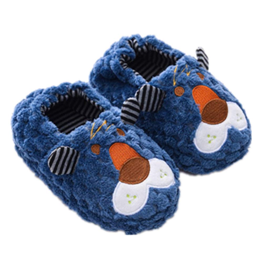 Toddler Boys Slippers Cartoon Cute Animals Plush Warm Home Shoes