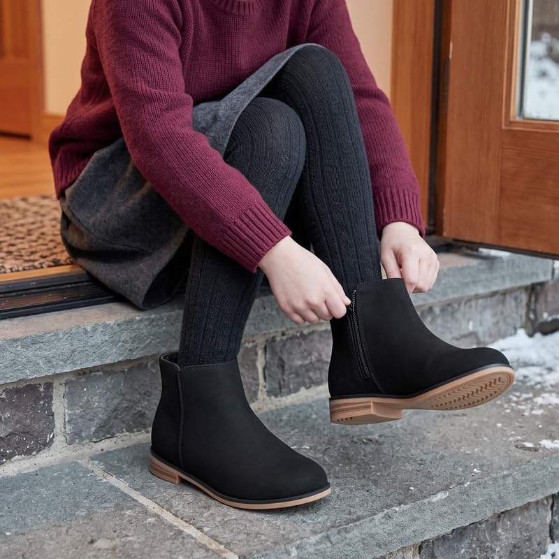 Girls Boots Kids Ankle Boots Side Zipper Booties Fashion Short Suede Low Heels