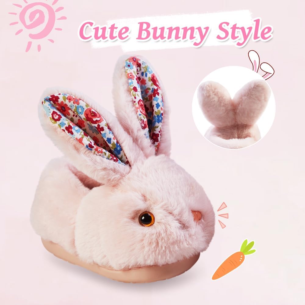 Toddler Bunny Slippers for Girls Boys Plush House Shoes Little Kid/Big Kid