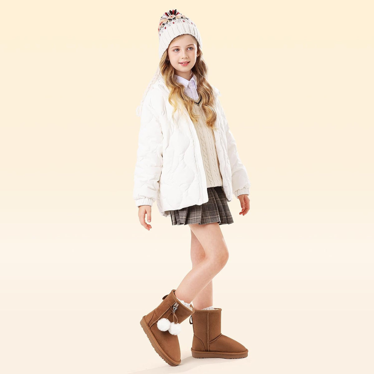 Stelle Kids Winter Boots Girls Boys Snow High Ankle Boots