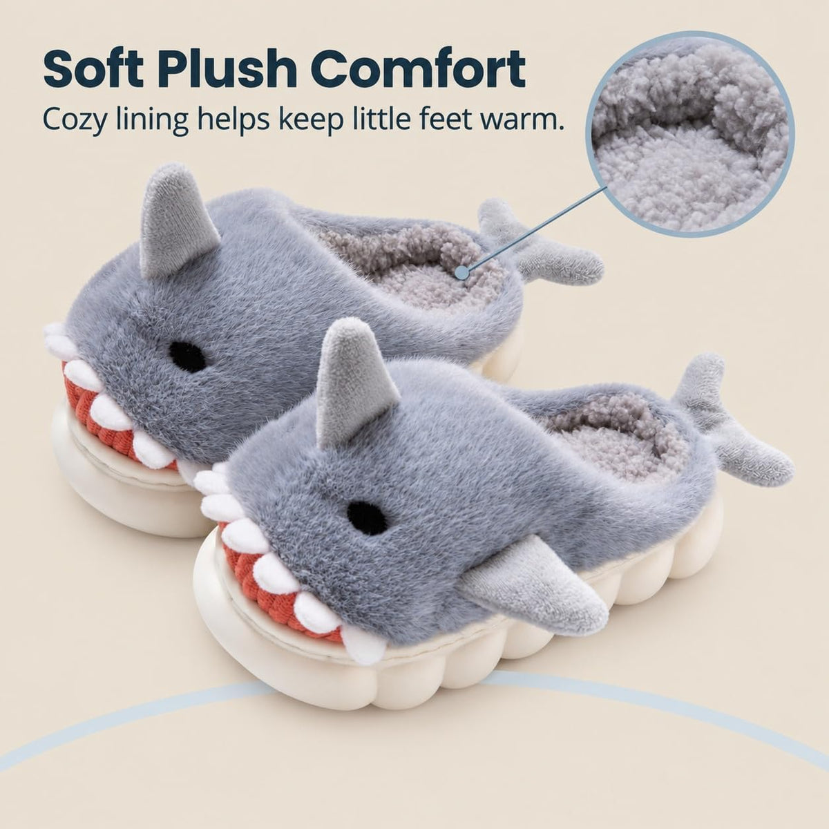 Fiedaz Boys Girls Shark Slippers Kids House Cute Slippers for Toddler Plush Warm Slippers Non-Slip Indoor bedroom Winter Shoes