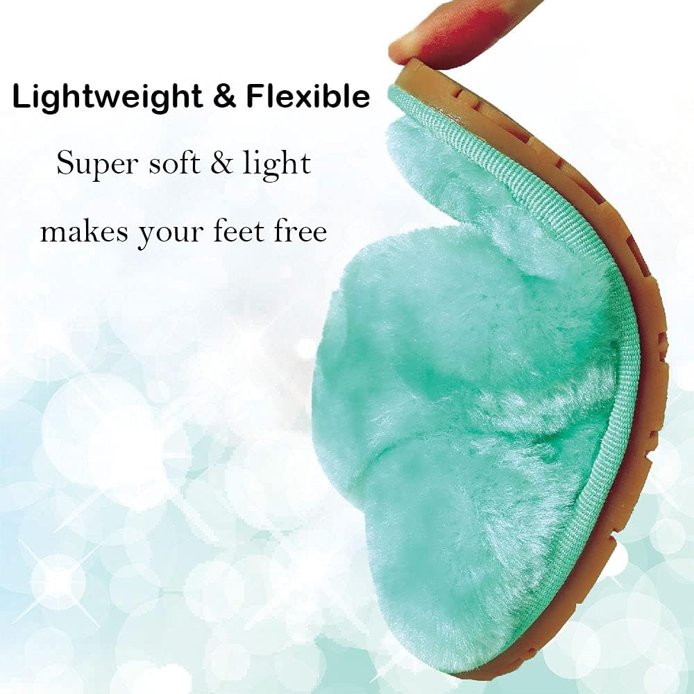 Girls Fluffy Cute Fuzzy Slippers, Open Toe Cross Band