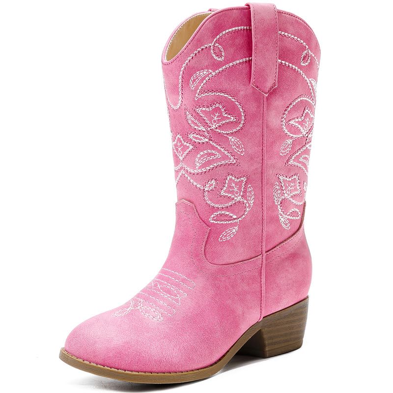 LAURMOSA Cowgirl Boots for Girls Western Cowboy Boots Horse Riding for Kids