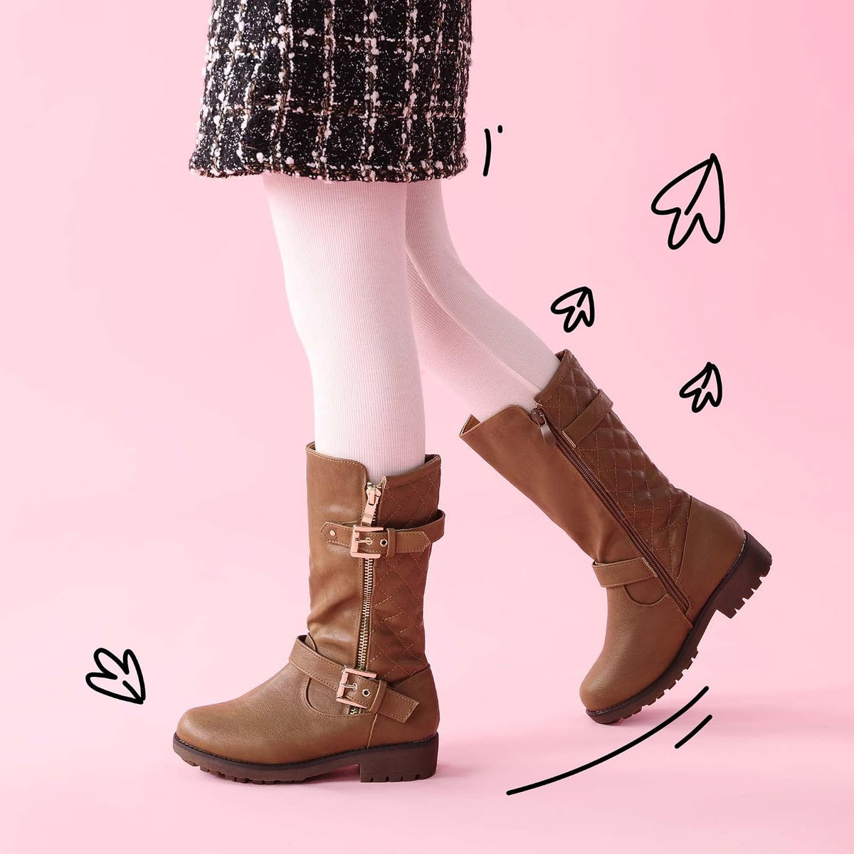 DREAM PAIRS Girls Riding Knee High Boots
