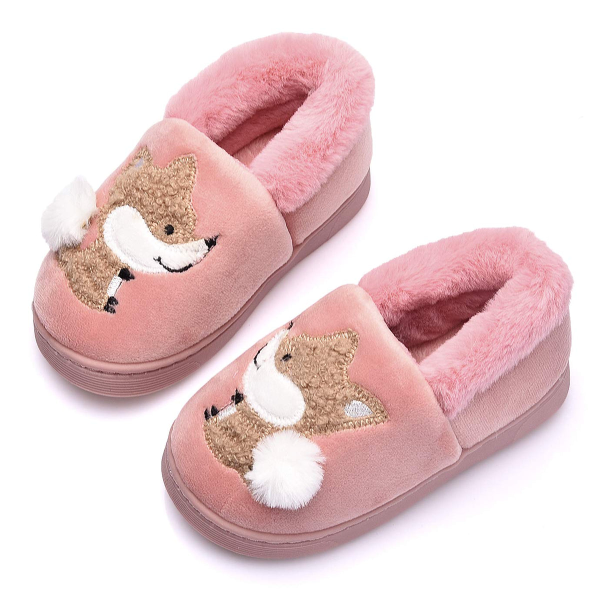 Ainikas Toddler Boys Girls Slippers Fluffy Little Kids House Slippers Warm Fur Cute Animal Home Slipper